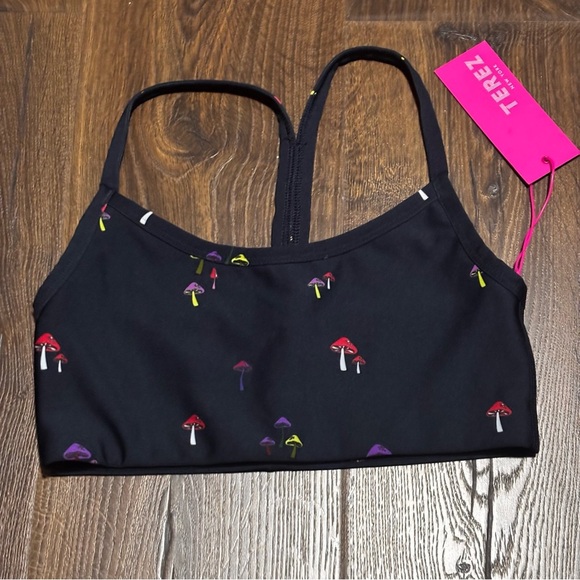New! Terez mushroom print duo knit women’s sports bra small - Picture 2 of 4
